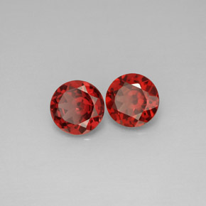 Gemas de granate almandino rojo natural de  ct, corte redondo, VS
