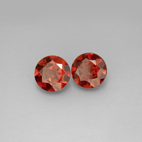 Gemas de granate almandino rojo natural de  ct, corte redondo, VS