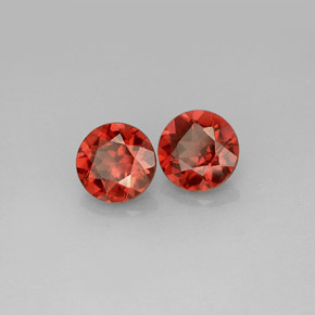 Gemas de granate almandino rojo natural de  ct, corte redondo, VS
