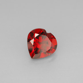 Granate almandino roja natural de 1,48 ct, forma de corazón, VVS-VS