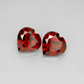 Gemas de granate almandino rojo natural de  ct, forma de corazón, VVS-VS