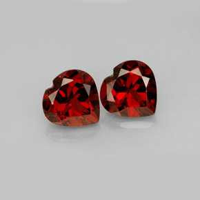 Gemas de granate almandino rojo natural de  ct, forma de corazón, VVS-VS