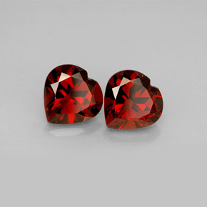 Gemas de granate almandino rojo natural de  ct, forma de corazón, VVS-VS