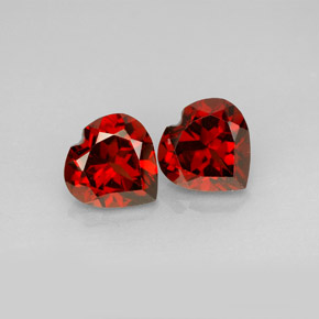 Gemas de granate almandino rojo natural de  ct, forma de corazón, VVS-VS