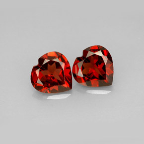 Gemas de granate almandino rojo natural de  ct, forma de corazón, VVS-VS