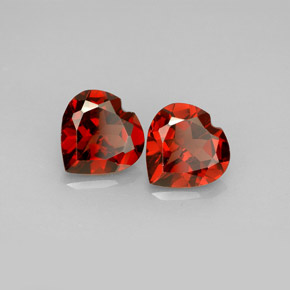Gemas de granate almandino rojo natural de  ct, forma de corazón, VVS-VS