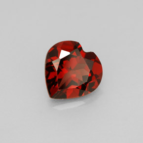 Granate almandino rojo natural de 1,46 ct, forma de corazón, VS