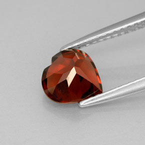 Granate almandino rojo natural de 1,53 ct, forma de corazón, VS