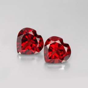 Gemas de granate almandino rojo natural de  ct, forma de corazón, VVS-VS