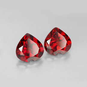 Gemas de granate almandino rojo natural de  ct, forma de corazón, VVS-VS