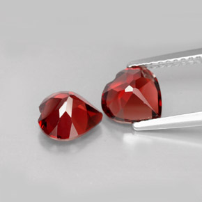 Gemas de granate almandino rojo natural de  ct, forma de corazón, VVS-VS