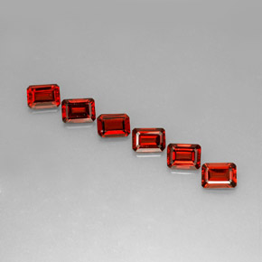 Gemas de granate almandino rojo natural de  ct, corte esmeralda, VVS-VS