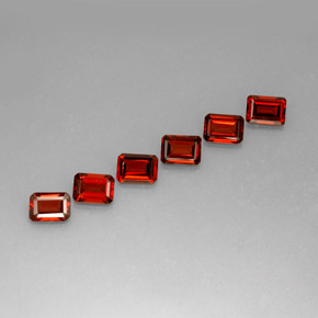 Gemas de granate almandino Roja natural de  ct, corte esmeralda, VVS-VS