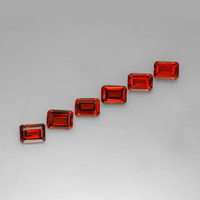 Gemas de granate almandino rojo natural de  ct, corte esmeralda, VVS-VS