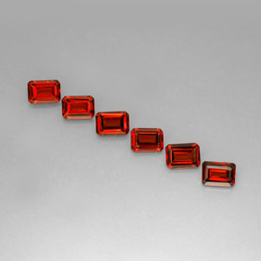 Gemas de granate almandino rojo natural de  ct, corte esmeralda, VVS-VS
