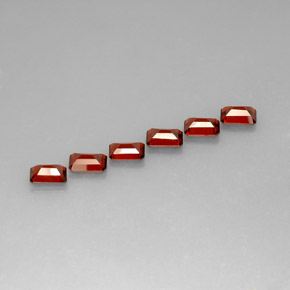 Gemas de granate almandino rojo natural de  ct, corte esmeralda, VVS-VS
