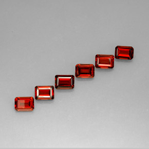 Gemas de granate almandino rojo natural de  ct, corte esmeralda, VVS-VS