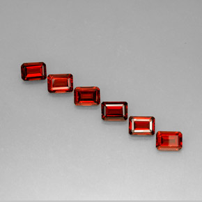 Gemas de granate almandino rojo natural de  ct, corte esmeralda, VVS-VS