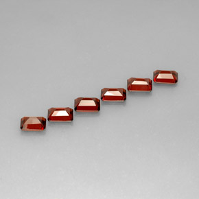 Gemas de granate almandino rojo natural de  ct, corte esmeralda, VVS-VS