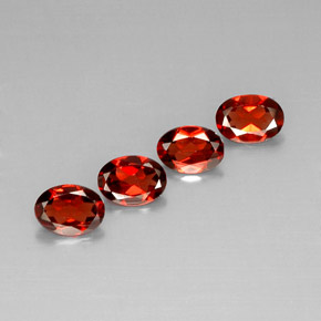 Gemas de granate almandino rojo natural de  ct, corte óvalo, VS