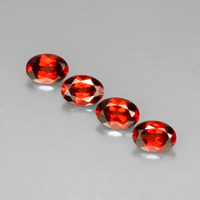 Gemas de granate almandino rojo natural de  ct, corte óvalo, VS