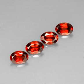 Gemas de granate almandino rojo natural de  ct, corte óvalo, VS