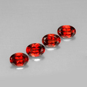 Gemas de granate almandino rojo natural de  ct, corte óvalo, VS