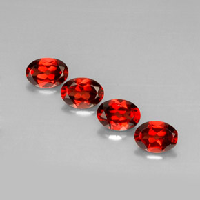 Gemas de granate almandino rojo natural de  ct, corte óvalo, VS