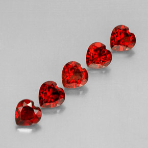 Gemas de granate almandino rojo natural de  ct, forma de corazón, VS