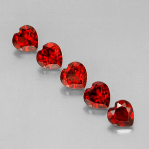 Gemas de granate almandino rojo natural de  ct, forma de corazón, VS