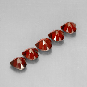 Gemas de granate almandino rojo natural de  ct, forma de corazón, VS