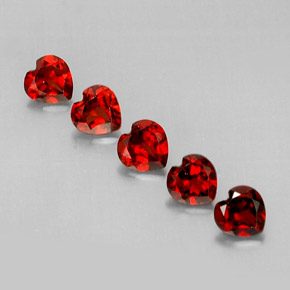 Gemas de granate almandino rojo natural de  ct, forma de corazón, VS