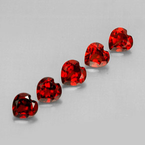Gemas de granate almandino rojo natural de  ct, forma de corazón, VS