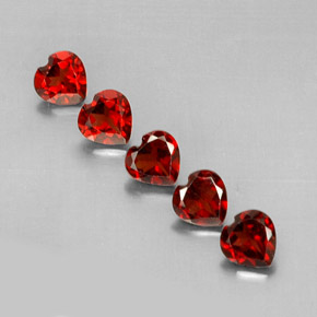 Gemas de granate almandino rojo natural de  ct, forma de corazón, VS