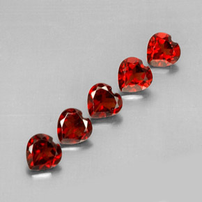Gemas de granate almandino rojo natural de  ct, forma de corazón, VS