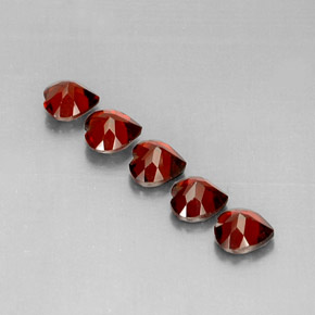 Gemas de granate almandino rojo natural de  ct, forma de corazón, VS