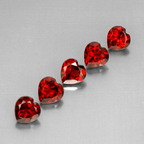 Gemas de granate almandino rojo natural de  ct, forma de corazón, VS