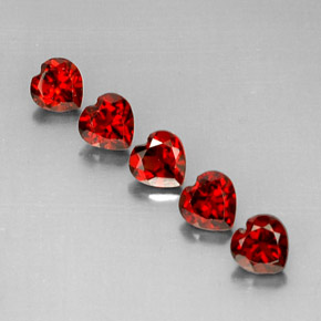 Gemas de granate almandino rojo natural de  ct, forma de corazón, VS