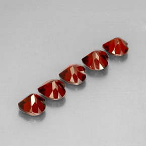 Gemas de granate almandino rojo natural de  ct, forma de corazón, VS