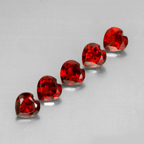Gemas de granate almandino rojo natural de  ct, forma de corazón, VS