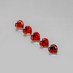 Gemas de granate almandino rojo natural de  ct, forma de corazón, VS