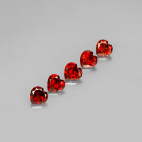 Gemas de granate almandino rojo natural de  ct, forma de corazón, VS