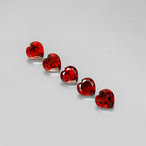 Gemas de granate almandino rojo natural de  ct, forma de corazón, VS