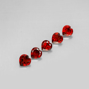 Gemas de granate almandino rojo natural de  ct, forma de corazón, VS