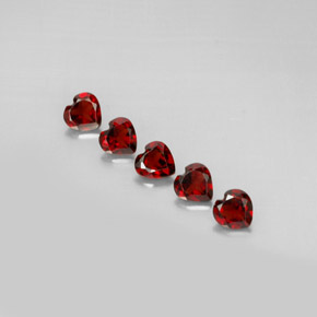 Gemas de granate almandino rojo natural de  ct, forma de corazón, VS