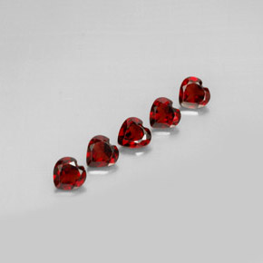 Gemas de granate almandino rojo natural de  ct, forma de corazón, VS