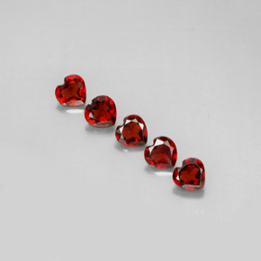 Gemas de granate almandino rojo natural de  ct, forma de corazón, VS