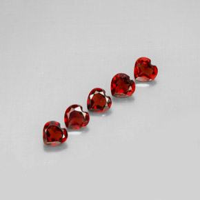Gemas de granate almandino rojo natural de  ct, forma de corazón, VS
