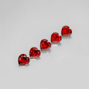 Gemas de granate almandino rojo natural de  ct, forma de corazón, VS