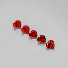 Gemas de granate almandino rojo natural de  ct, forma de corazón, VS